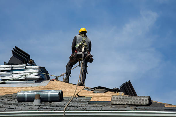 Professional Gutter Installation technician working in Secaucus, NJ